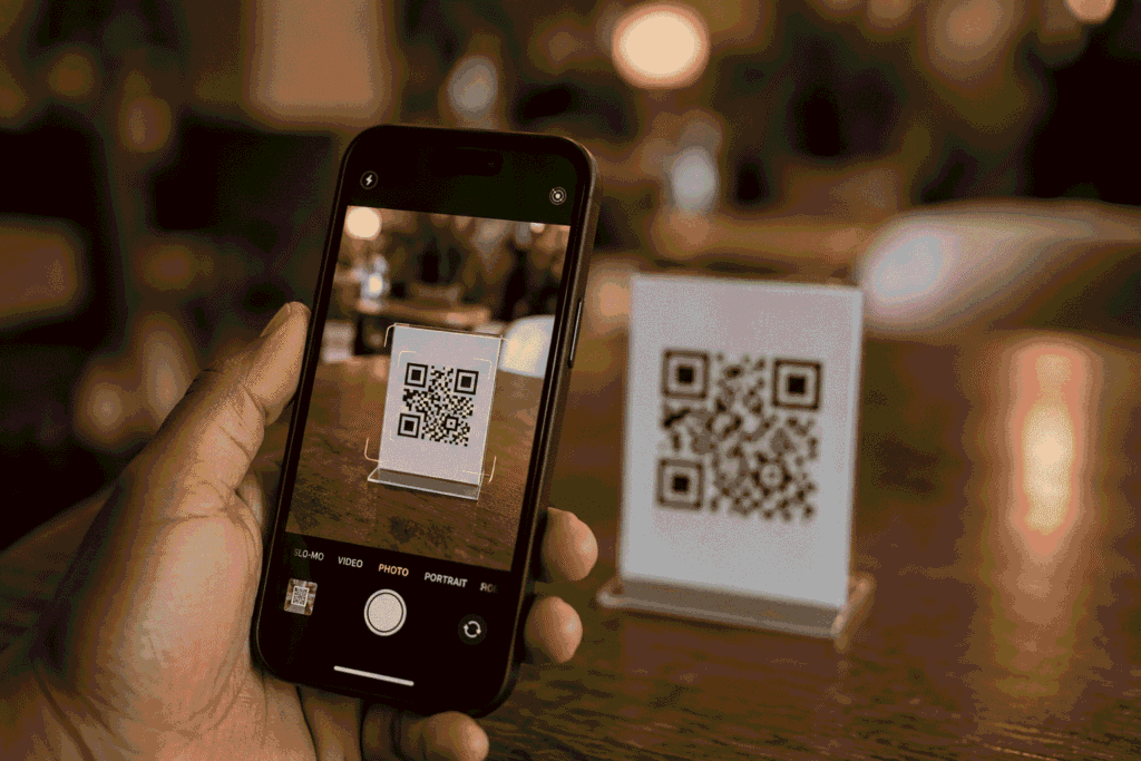 QR menu restaurant Nigeria scan steps from phone camera to browser.